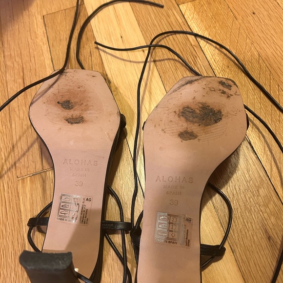 Alohas Black Strappy Heels - Picture 4 of 4